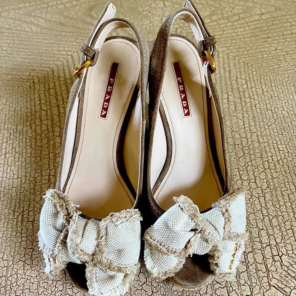 Prada Espadrille wedge sandals